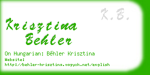 krisztina behler business card